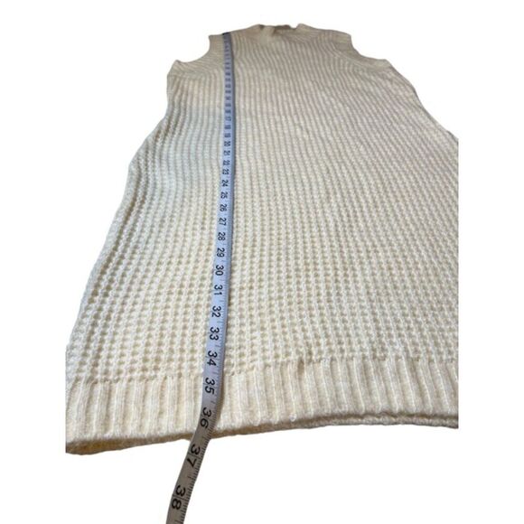 NWOT Jessica Simpson Sweaterdress Sleeveless Mock Waffle knit Cream Size Medium - Picture 7 of 7